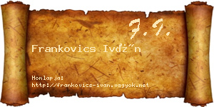 Frankovics Iván névjegykártya