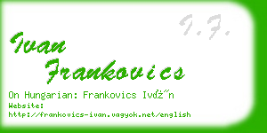 ivan frankovics business card